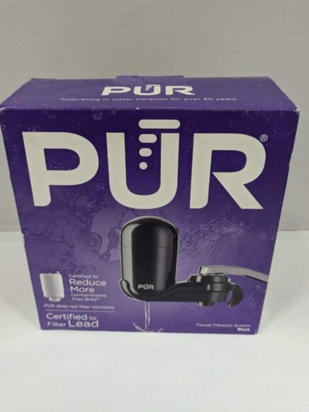 PUR FM-2000B Vertical Faucet Mount Water Filtration System – Black, Lead Reducin